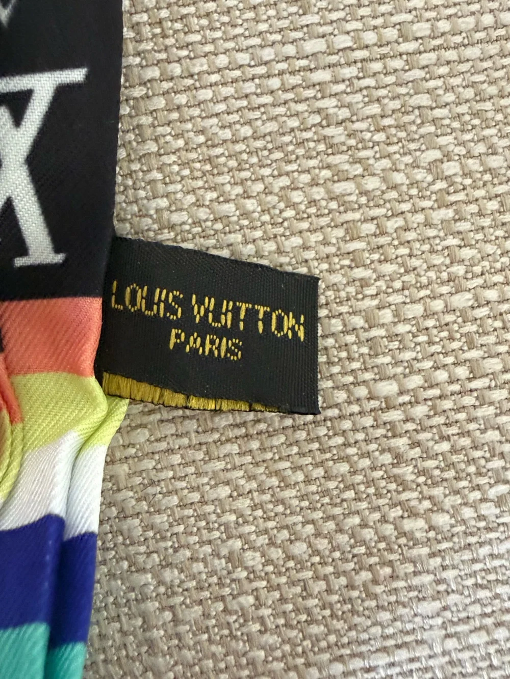 LOUIS VUITTON Vintage LV Multicolor Monogram Logo Bandeau Scarf 105183